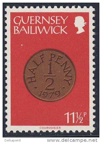 Guernsey 1980 Mi 200 YT 195 Sc 200 SG 189 ** Half Penny (1979) - Coins / Münze / Munten - Münzen