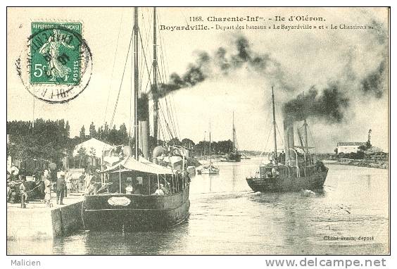 CHARENTE MARITIME - Ref A17323- Ile D Oleron -boyardville -depart Des Bateaux Le Boyardville Et Le Chassiron - Ile D'Oléron