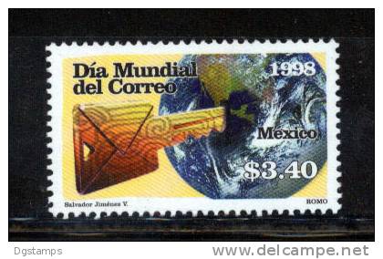 Mexico 1998 Yv1836 ** Día Mundial Del Correo. Llave, Globo Terráqueo. - Emissioni Congiunte