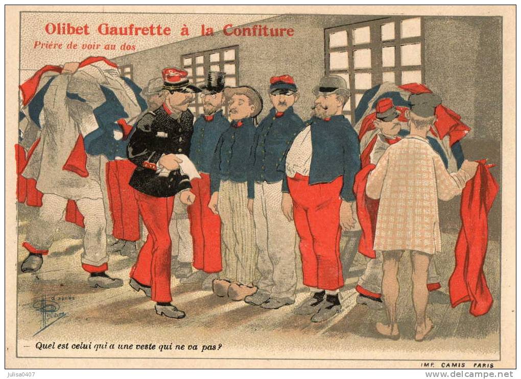 GAUFRETTE OLIBET Chromo Militaire Illustré Par Guillaume - Autres & Non Classés