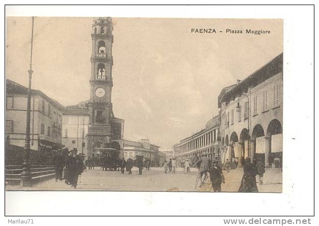 Emilia Romagna FAENZA Piazza Maggiore Animatissima 1917 Nuova - Faenza