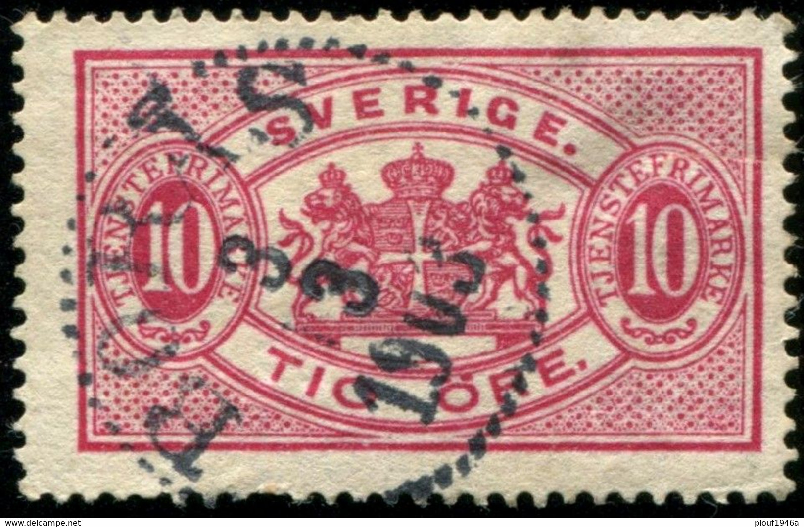 Pays : 452,02 (Suède : Oscar II)  Yvert Et Tellier N° :  S  5 (o) ; Stanley Gibbons SE O33 B - Dienstzegels