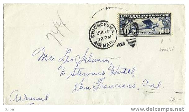 Lettre Chicago - San Francisco 1928, Lindberg Booklet - Airplanes