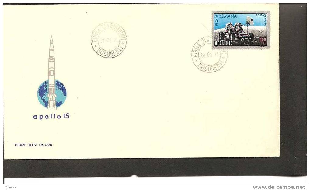 ROMANIA Cover FDC MISSION  APOLLO 15 - Altri (Aria)