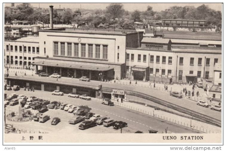 Ueno Station, Tokyo Japan Railroad Station On C1940s(?) Vintage Postcard - Tokyo