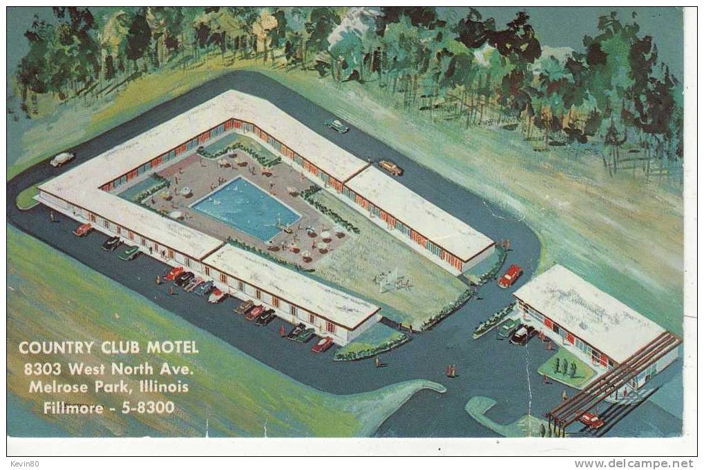 ETATS UNIS Country Club Motel Melrose Park Cpa Couleur - Chicago