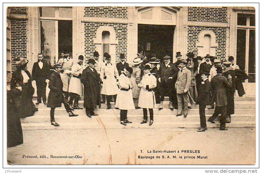 Carte Postale Ancienne La Saint Hubert à Presles - Equipage De S.A.M. Le Prince Murat - Chasse à Courre - Presles