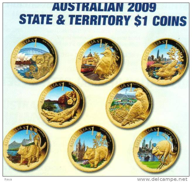 AUSTRALIA $1 KOALA  ANIMAL NSW   COLOURED QEII HEAD 1YEAR TYPE 2009 UNC NOT RELEASED READ DESCRIPTION CAREFULLY!! - Mint Sets & Proof Sets