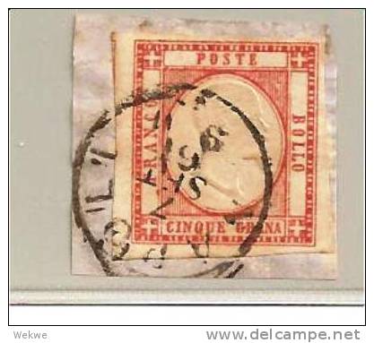 Ita Mi.Nr.5b/  ITALIEN - Napoli 1861  Auf Briefstück O - Neapel