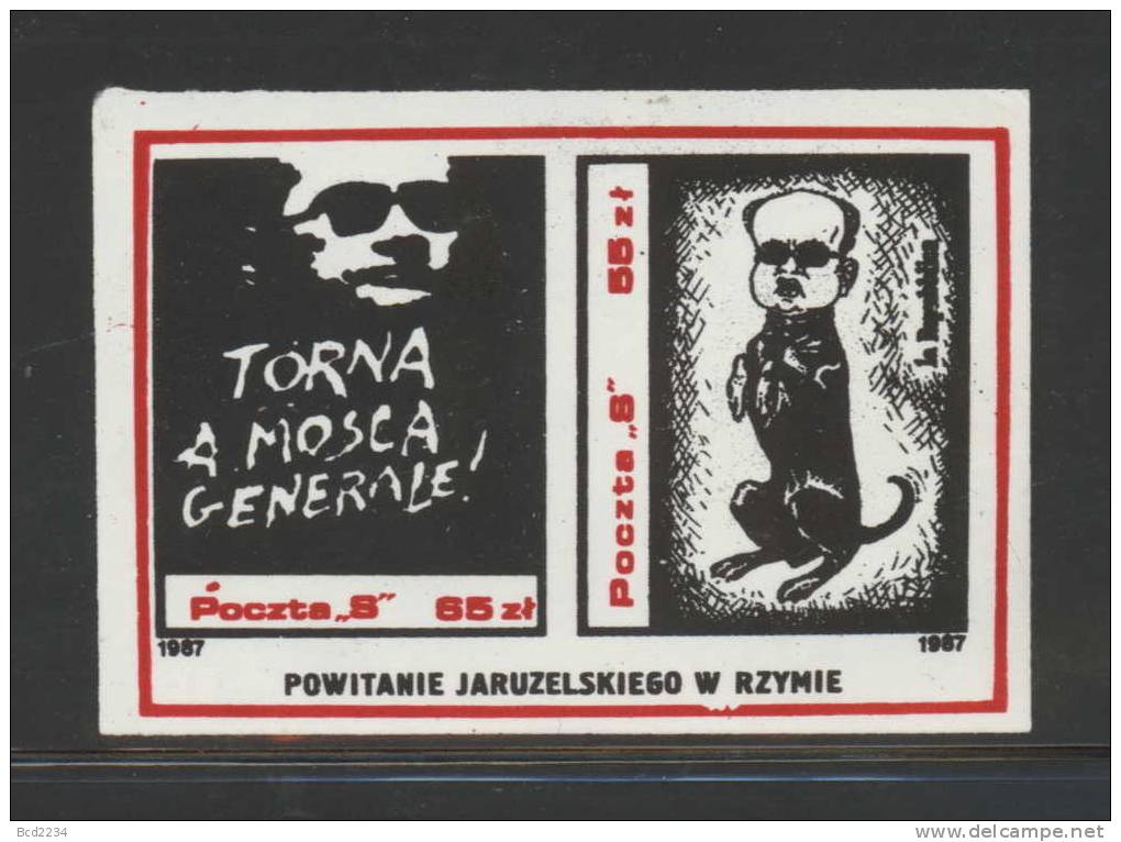 POLAND SOLIDARNOSC (POCZTA ´S´) 1987 JARUZELSKI IN ROME ITALY MS (SOLID1266/0139) - Viñetas Solidarnosc