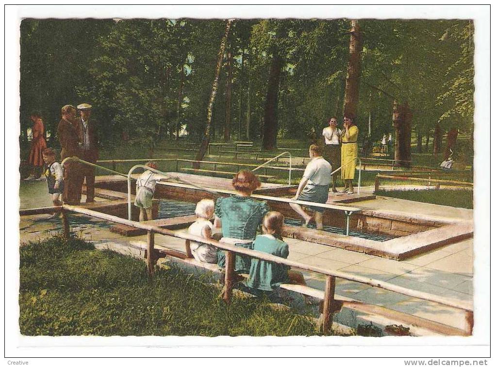 Bad Wörishofen - 1937,Wassertretstelle Kurpark (2scans,cpa Animée) - Bad Wörishofen