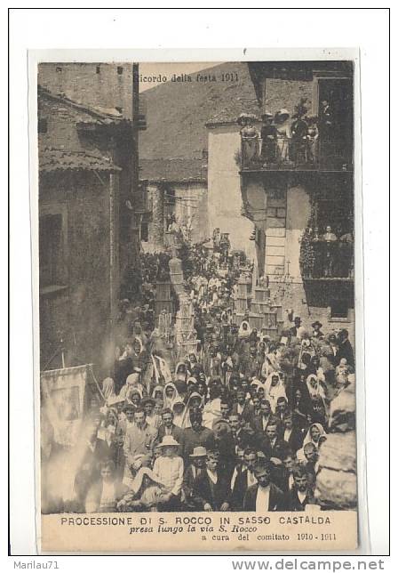 Basilicata SASSO CASTALDA Potenza Processioen San Rocco 1911 Nuova RARA - Autres & Non Classés