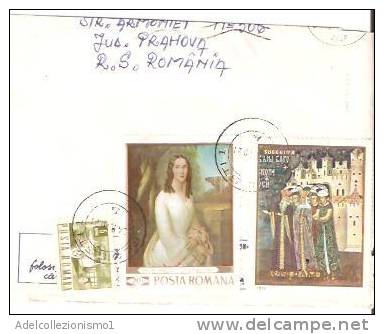 29762)parte Di Lettera Rumena Con 5+20+40  Bani Da Baicoi A Catania Il 10-10-1970 - Poststempel (Marcophilie)