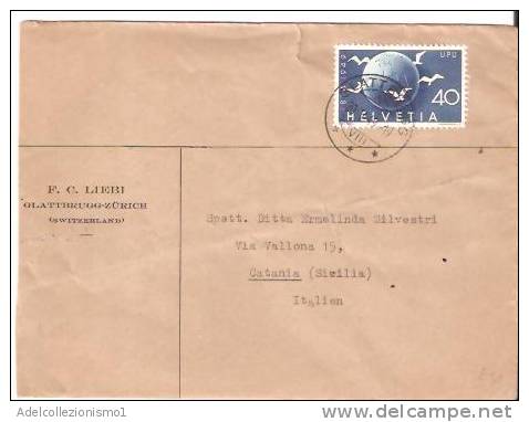 29769)lettera F.c. Liebi Con 40 UPU Da Clattbrugg A Catania Il 23-5-1949 - Briefe U. Dokumente