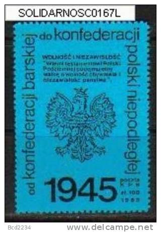 POLAND SOLIDARNOSC KPN 1989 - 1945 INDEPENDENCE BLUE PROOF SOLID0167L/0464C) - Solidarnosc Labels