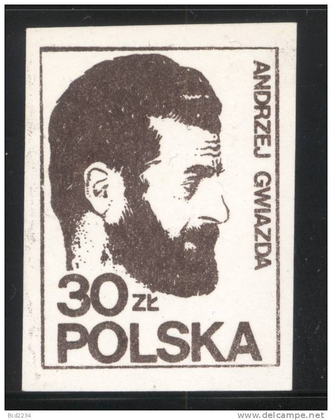 POLAND SOLIDARNOSC SOLIDARITY (GDANSK) 1983 ANDRZEJ GWIAZDA BROWN CHALKY PAPER (SOLID0127(2)A1/0619(2)1A) - Vignettes Solidarnosc