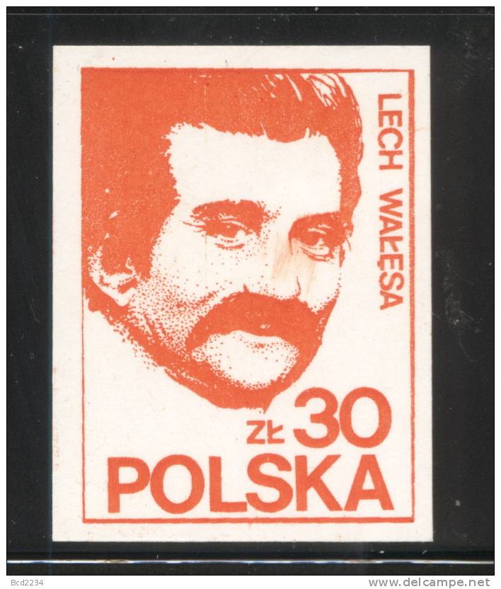 POLAND SOLIDARNOSC SOLIDARITY (GDANSK) 1983 LECH WALESA ORANGE CHALKY PAPER NOBEL PRIZE WINNER POLOGNE POLEN - Viñetas Solidarnosc