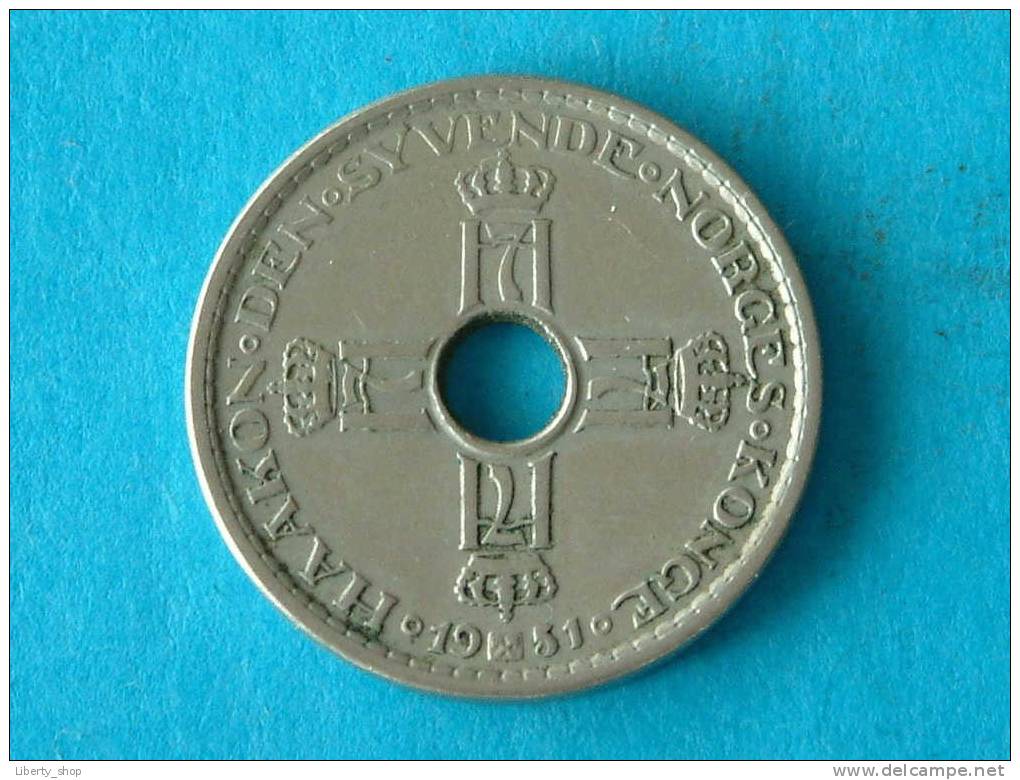 1951 - 1 KRONE / KM 385 VF ( Photo For Details ) !! - Norvège