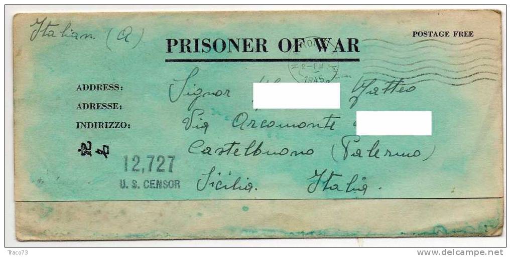 09.08.1945  CAMP. FORT. MEADE.  NEW  YORK   -  PRISONERS OF WAR - Franchise