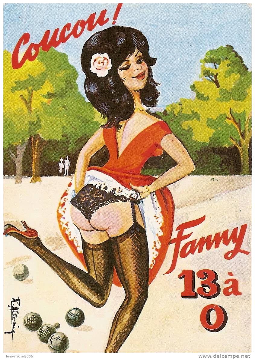 Allouin La Pétanque Fanny Pin Up Belle Femme, Cim - Pétanque