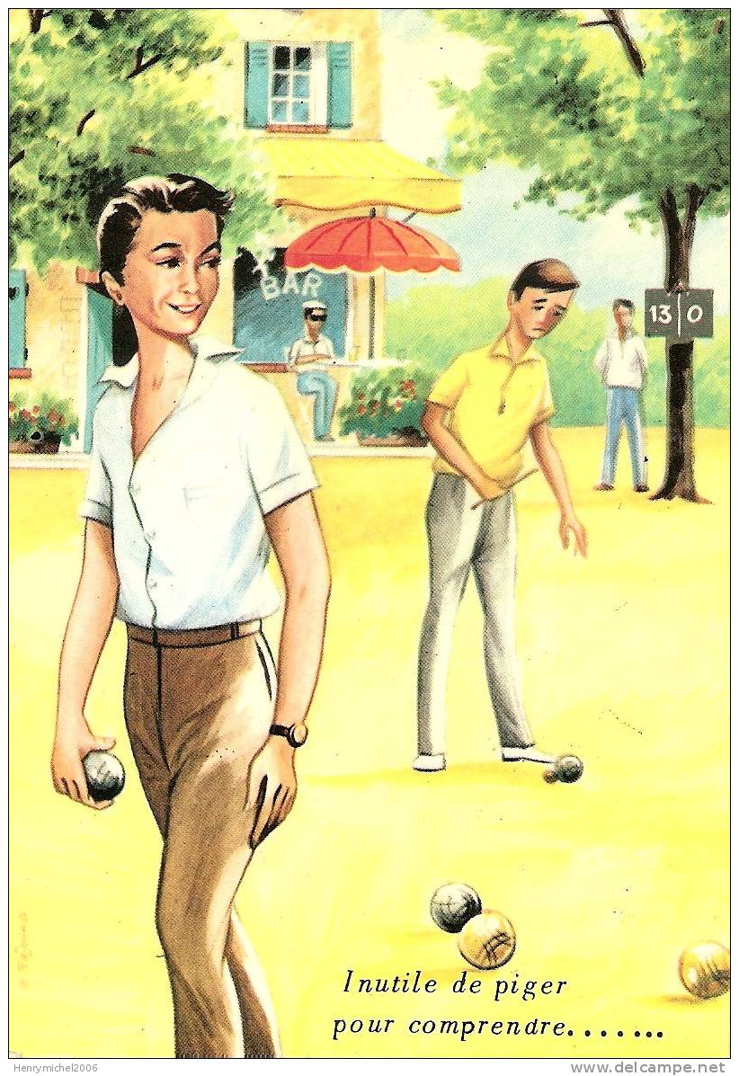 La Pétanque Par Louis Carrière Pin Up - Boule/Pétanque