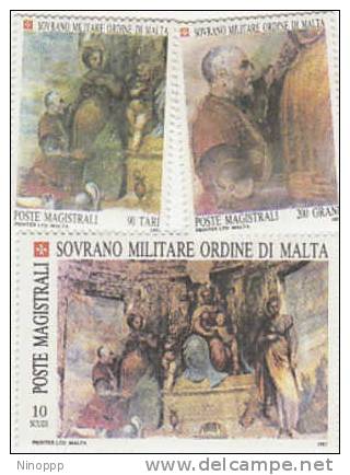 SMOM-1987 Paintings Faenza Church 276-278  MNH - Malte (Ordre De)