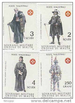 SMOM-1987 Uniforms 5th Issue 272-275 Set MNH - Malte (Ordre De)