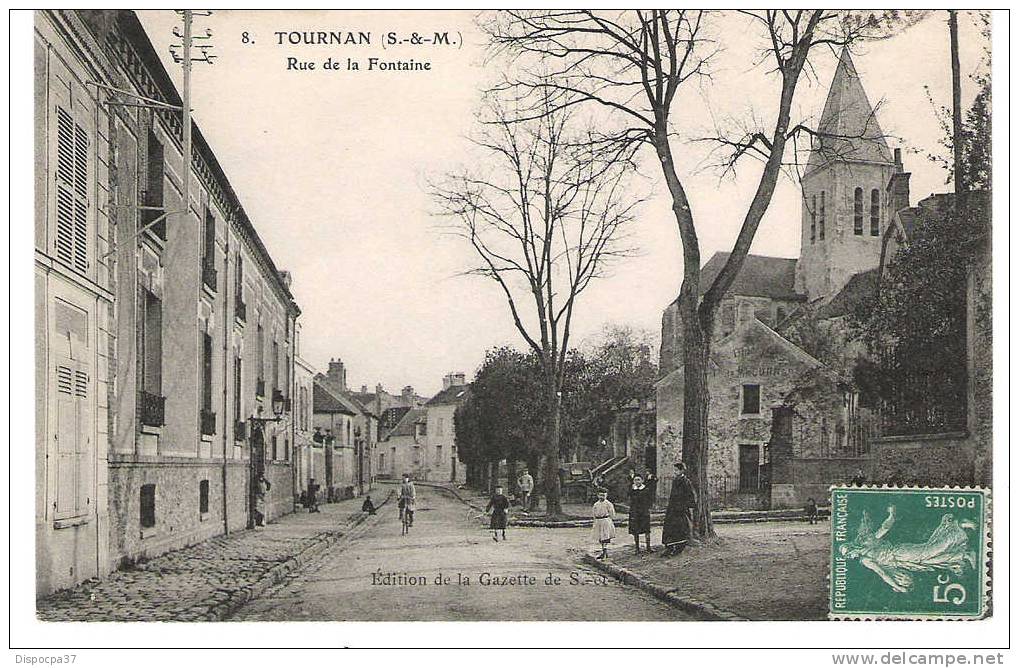 CPA   77-  SEINE ET MARNE  - TOURNAN - Rue De La Fontaine "belle Animation" - Tournan En Brie