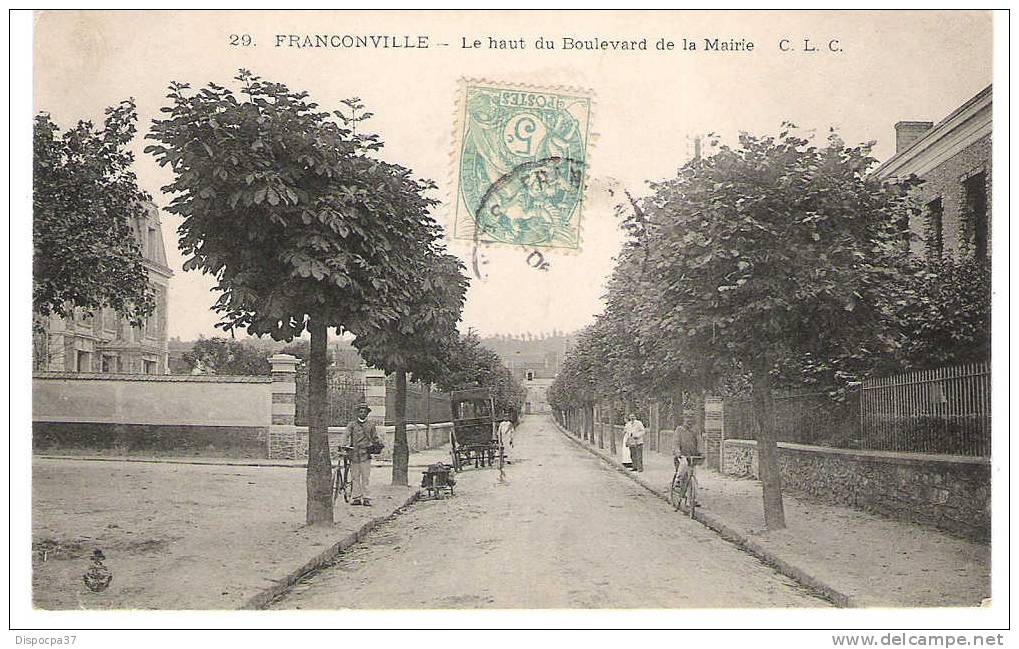 95- CPA - FRANCONVILLE-LE HAUT DU BOULEVARD DE LA MAIRIE- "Belle Animation" - Franconville