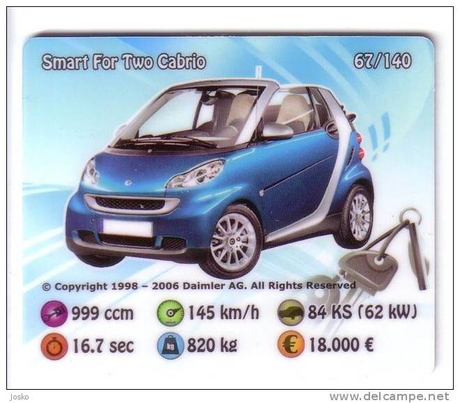 SMART FOR TWO CABRIO -  Coupe Cabrio Germany  ( Kroatien ) Car Automobile Auto Cars Automobiles Automovil Voiture Autos - Sonstige & Ohne Zuordnung