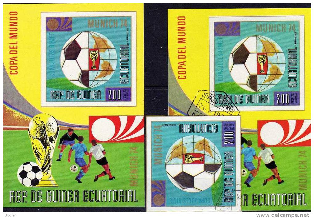 Fussball Und Globus 1973 Guinea Äquatorial Block 77 ** Plus O 10€ Soccer Bloc Sport Sheet From Africa - Guinée Equatoriale