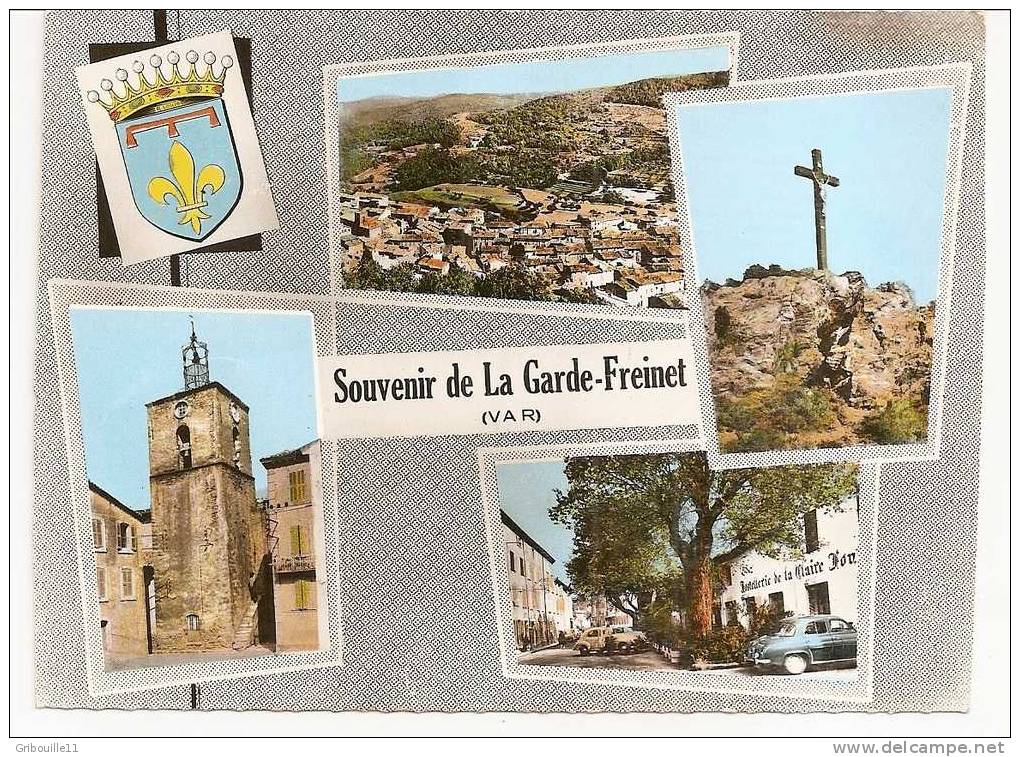 LA GARDE FREINET   -   * 4 VUES SOUVENIRS Et  BLASON *   -    Editeur :COMBIER De Macon    N°2  C - La Garde Freinet