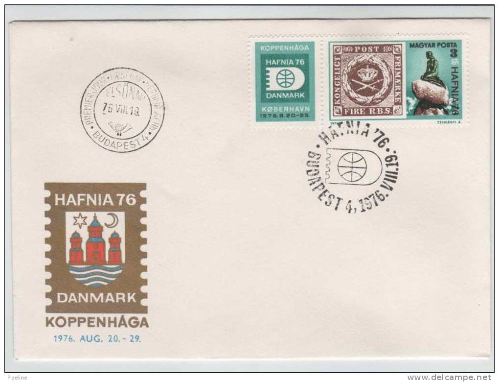 Hungary FDC 19-8-1976 Hafnia 76 In Denmark With Cachet - Exposiciones Filatélicas