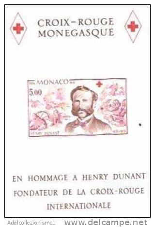29927)foglio Monegasco Con 5,00 In Omaggio A Herny Dunant Fondatore Della Croce Rossa Internazionale - Postmarks