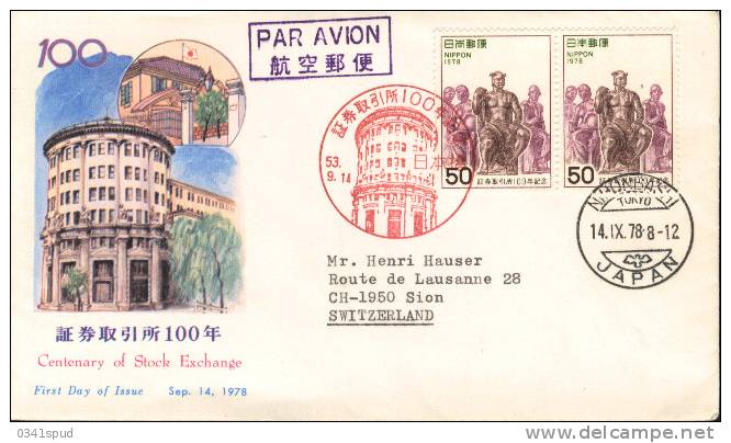 1978 Japon  FDC   Stock Exchange  Bourse Borsa - Münzen