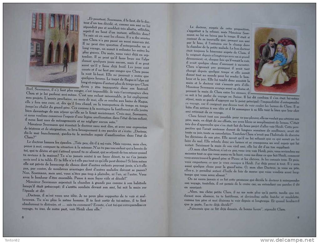 Johanna Spyri - HEIDI - ( Deux volumes illustrés de chromos ) - Éditions ARTIS - ( Service d'images Artis, Bruxelles ) .