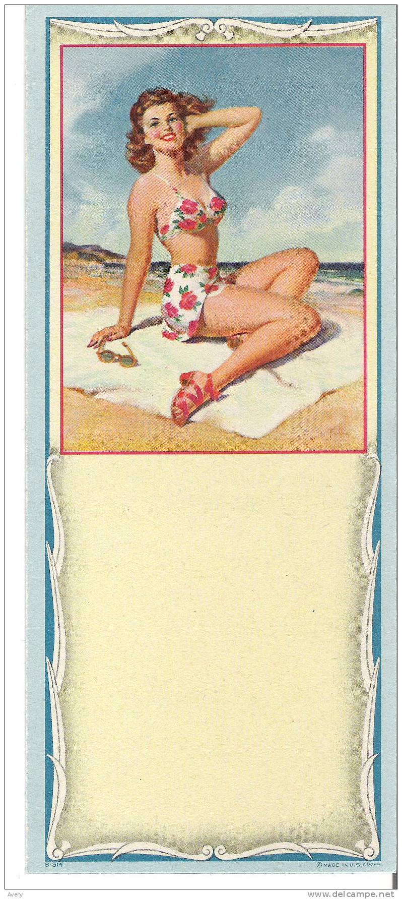 Pin Up - Beauty 3.5 In X 8.5 In   9cm X 22 Cm - P