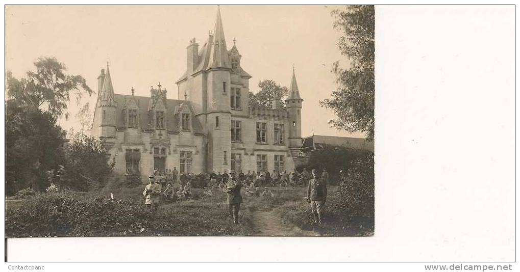 FONCQUERVILLERS ( 62 )  -  Chateau De La Haie - Photo Prise à 1500m De La 1ere Ligne (carte Photo ) - Other & Unclassified