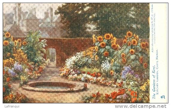 ILLUSTRATEUR RAPHAEL TUCK-oilette -ref 145-the Gardens Of Kent-kitchen Garden ,capel Manor  - Carte Bon Etat - - Tuck, Raphael