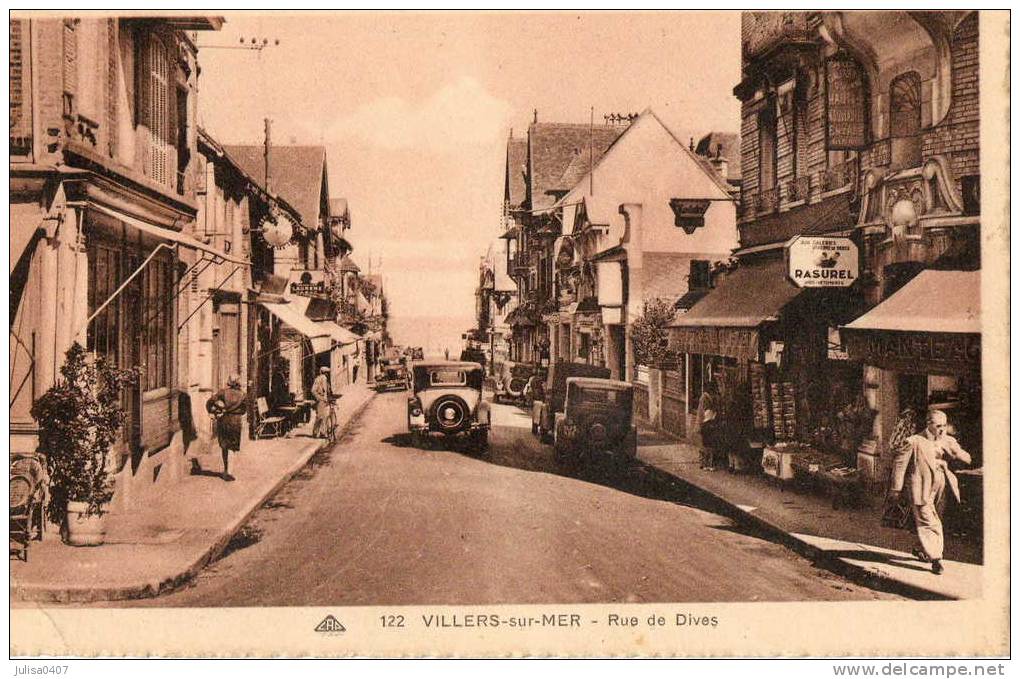 VILLERS SUR MER (14) Rue De Dives Commerces Automobiles Animation - Villers Sur Mer