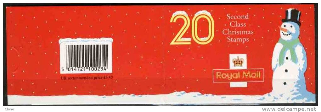 GB - LX1** £3.40 - "Snowman Design" - 20 X 1526a (SG)  - 13 Nov. 1990. - Cuadernillos