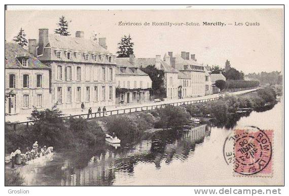 MARCILLY ENVIRONS DE ROMILLY SUR SEINE LES QUAIS 1906 - Marcilly