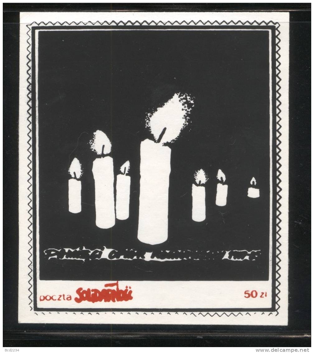 POLAND SOLIDARNOSC (POCZTA SOLIDARNOSC) 1985 BURNING CANDLES (SOLID0871/0319) - Vignettes Solidarnosc