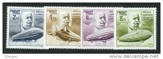 HUNGARY 1988 MICHEL NO  3942-3945  MNH - Zeppelins
