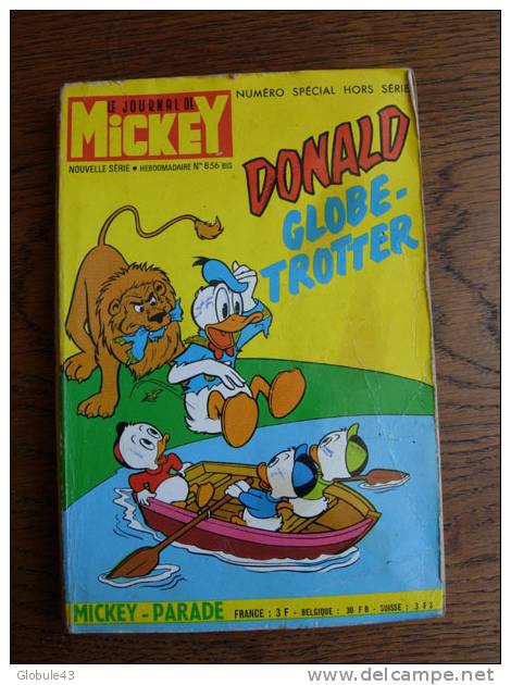 LE  JOURNAL DE MICKEY SPECIAL HS N° 856 BIS DONALD GLOBE TROTTER 1968 - Disney