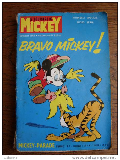 LE  JOURNAL DE MICKEY SPECIAL HS N° 886 BIS BRAVO MICKEY 1969 - Disney