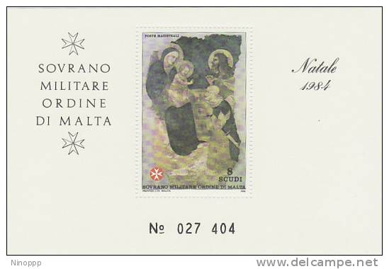 SMOM-1984 BF 18 Christmas Souvenir Sheet MNH - Malta (Orde Van)
