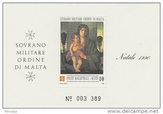 SMOM-1990 BF 30 Christmas Souvenir Sheet MNH - Malte (Ordre De)