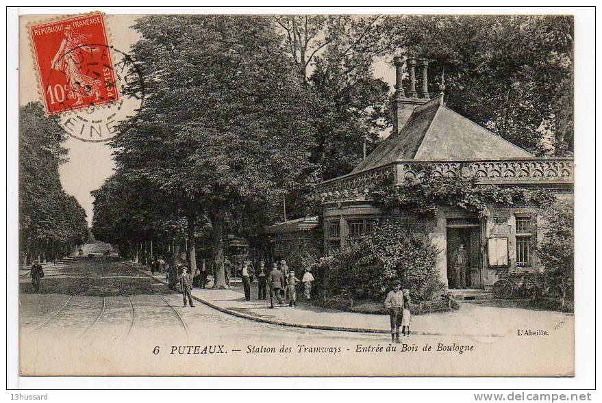 Carte Postale Ancienne Puteaux - Station Des Tramways. Entrée Du Bois De Boulogne - Puteaux