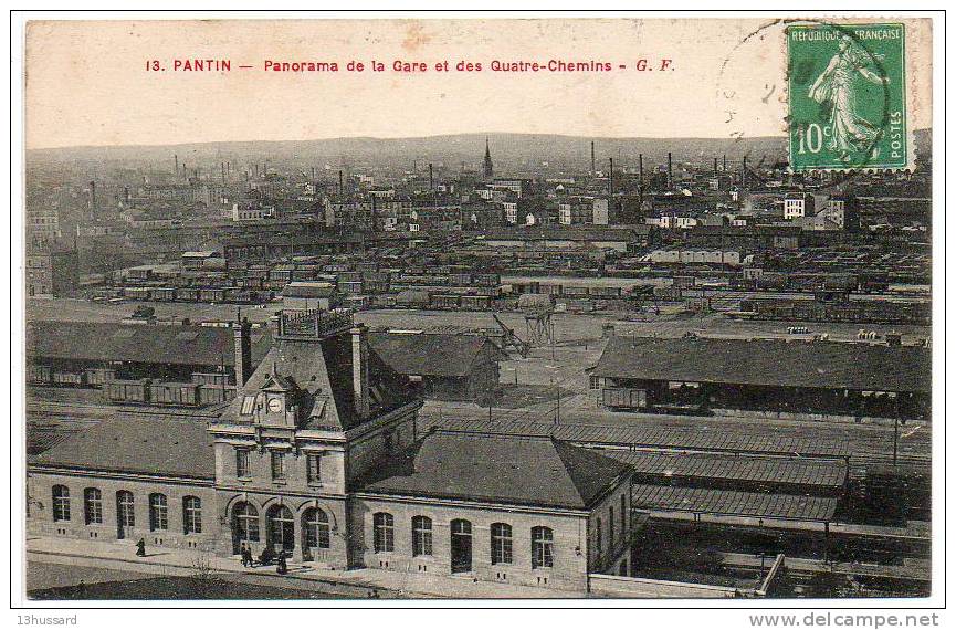 Carte Postale Ancienne Pantin - Panorama De La Gare Et Des Quatre Chemin - Chemin De Fer - Pantin